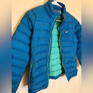 Girls Blue Patagonia Puffer Jacket size Large 10/12
